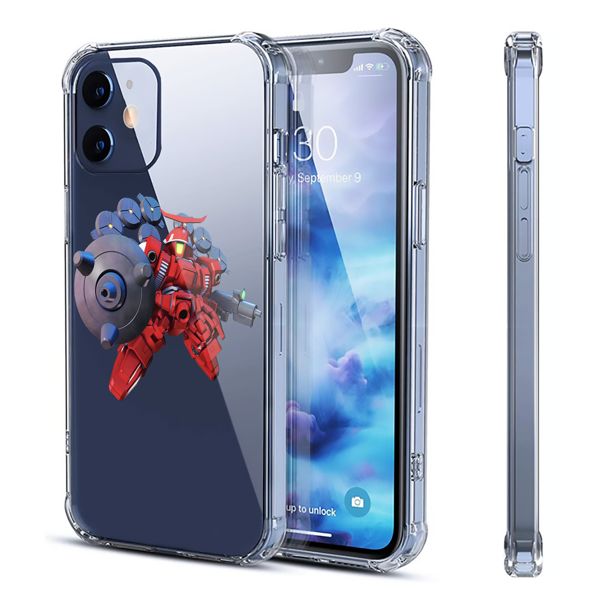 （画像用） 機動戦士ガンダム Mobile Suit Gundam 【iPhone 12シリーズ対応】透明スマホケース（クリアソフトケース）